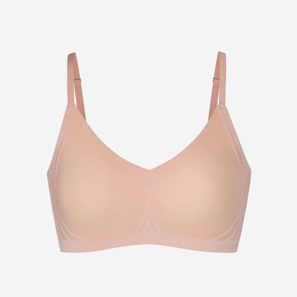 NEW Honeylove $68 Silhouette Bra Rose Tan 1X